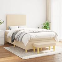 Boxspring met matras stof crèmekleurig 120x200 cm