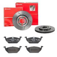 Remmenset, remschijf BREMBO, Remschijftype: Binnen geventileerd, Inbouwplaats: Vooras, u.a. für Seat, Audi, Skoda, VW