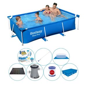 Bestway Steel Pro Rechthoekig Zwembad - 259 x 170 x 61 cm - Blauw - Premium Pakket