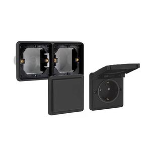 Niko Hydro Zwart Inbouw Wisselcombinatie IP55 horizontaal