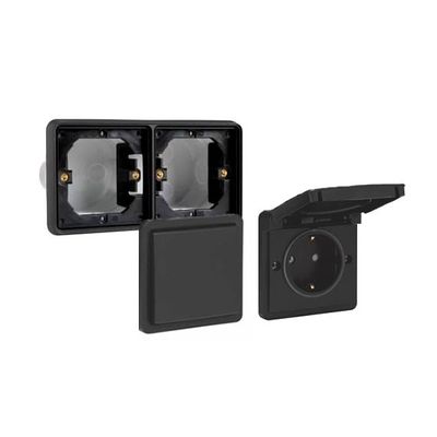 Niko Hydro Zwart Inbouw Wisselcombinatie IP55 horizontaal