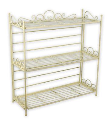 A 3 TIER IRON ETAGERE, WHITE