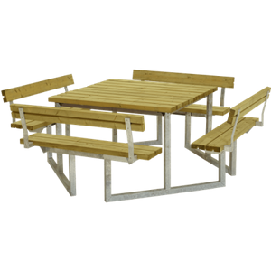 Picknicktafel Vierkant Twist Geïmpregneerd Hout 4 Rugleuningen