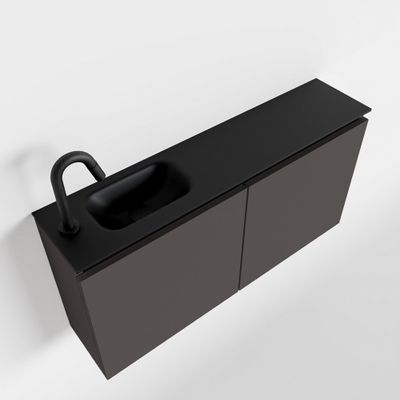 Toiletmeubel Mondiaz Ture | 100 cm | Meubelkleur Dark grey | Eden wastafel Urban Links | 1 kraangat