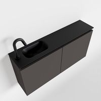 Toiletmeubel Mondiaz Ture | 100 cm | Meubelkleur Dark grey | Eden wastafel Urban Links | 1 kraangat