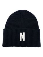 Norse Projects logo-embroidered wool beanie - Bleu