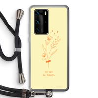 No rain no flowers: Huawei P40 Pro Transparant Hoesje met koord
