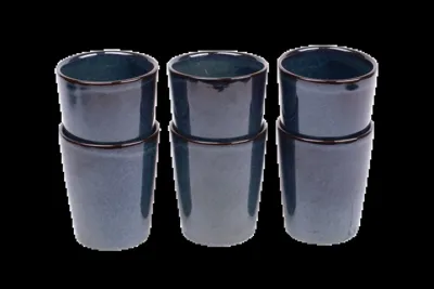 Koffiekopjes set van 6 - 250 ml - 6 persoons - Faro - Blauw - Portugees stoneware