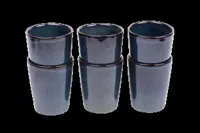 Koffiekopjes set van 6 - 250 ml - 6 persoons - Faro - Blauw - Portugees stoneware