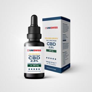 Uniswiss CBD full spectrum 2,5% golden drops