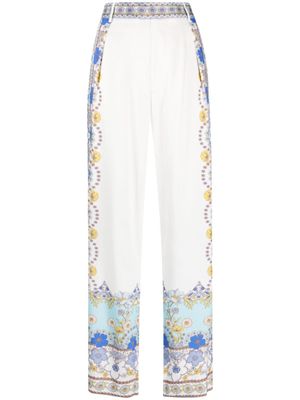 Hale Bob Broek met bloemenprint - Wit