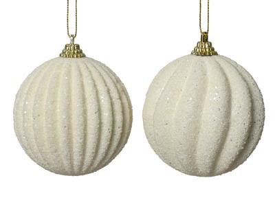 Kerstbal foam d8 cm wolwit a2 kerst - Decoris