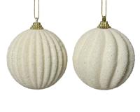 Kerstbal foam d8 cm wolwit a2 kerst - Decoris