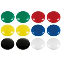 12x Ronde koelkast/whiteboard magneten 25 mm gekleurd