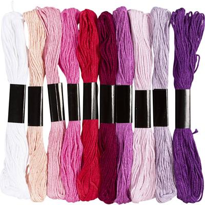Creativ Company Borduurgaren, dikte 1 mm, paars/roze harmonie, 10x8 m/ 1 doos