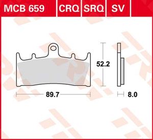 TRW Remblokken, en remschoenen voor de moto, MCB659 Allround organisch