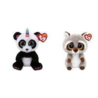 Ty - Knuffel - Beanie Boo's - Paris Panda & Racoon - thumbnail