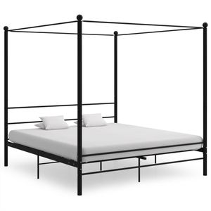 Hemelbedframe metaal zwart 180x200 cm