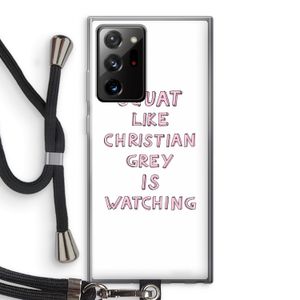 Christian Grey: Samsung Galaxy Note 20 Ultra / Note 20 Ultra 5G Transparant Hoesje met koord