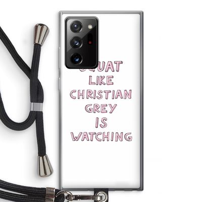 Christian Grey: Samsung Galaxy Note 20 Ultra / Note 20 Ultra 5G Transparant Hoesje met koord