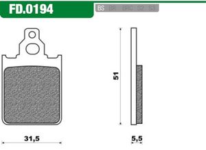 Newfren Schijfremblok fd0194 quartz/ital