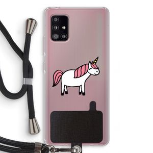 Eenhoorn: Samsung Galaxy A51 5G Transparant Hoesje met koord