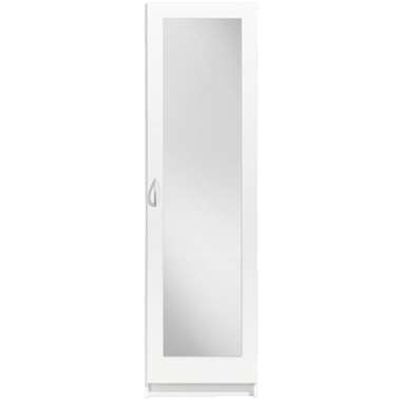 Kledingkast Varia 1-deurs inclusief spiegel - wit - 175x49x50 cm - Leen Bakker