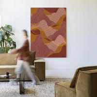 Urban Cotton Wandkleed 'La Ondas' 80 x 110cm in Frame - black