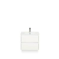 Dante Badmeubelset 60 cm - Wit Hoogglans - Keramische Wastafel Wit Cover