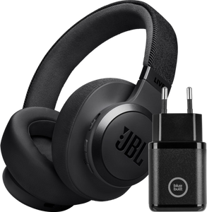 JBL Live 770NC Zwart + BlueBuilt Quick Charge Oplader met Usb A Poort 18W Zwart