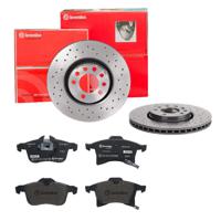 Remmenset, remschijf BREMBO, Remschijftype: Geperforeerd / Geventileerd, Inbouwplaats: Vooras, u.a. für Vauxhall, Opel