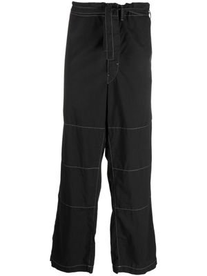 LEMAIRE pantalon en coton Judo à taille ceinturée - Noir