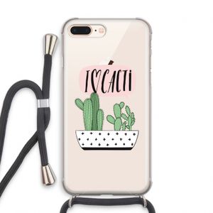 I love cacti: iPhone 8 Plus Transparant Hoesje met koord