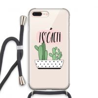 I love cacti: iPhone 8 Plus Transparant Hoesje met koord