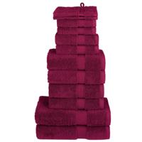 12-delige Handdoekenset SOLUND 600 g/m bordeauxrood