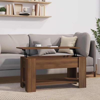Salontafel 101x49x52 cm bewerkt hout bruin eikenkleur