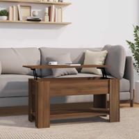 Salontafel 101x49x52 cm bewerkt hout bruin eikenkleur