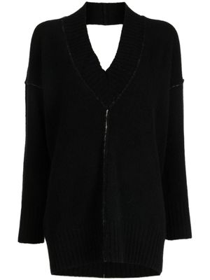 Isabel Benenato pull à dos ouvert - Noir