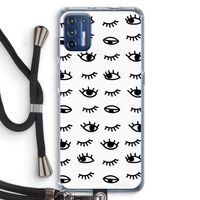 Eye pattern #2: Motorola Moto G9 Plus Transparant Hoesje met koord