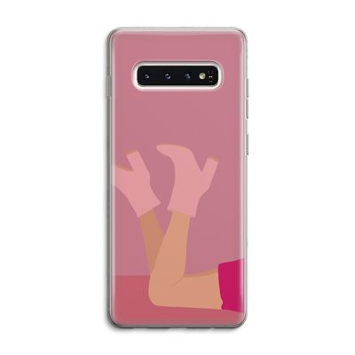 Pink boots: Samsung Galaxy S10 4G Transparant Hoesje