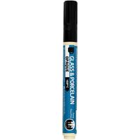 Creativ Company Glas- en porseleinstift, lijndikte 2-4 mm, dekkend, zwart, 1 stuk