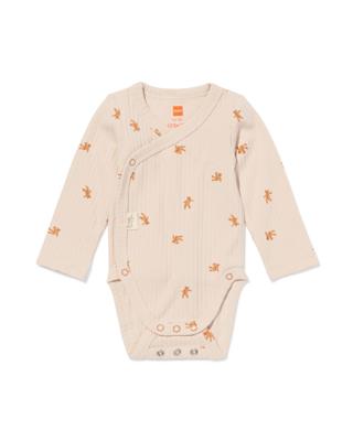 HEMA Newborn Meegroei Overslagromper Rib Beren Ecru (ecru)