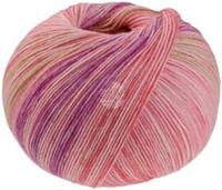 Lana Grossa Meilenweit 100 Merino Extrafine Luna 4117 Roze/mosterdgeel/fuchsia/erica