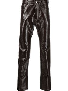 Courrèges pantalon skinny à effet de brillance - Marron