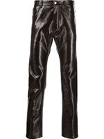 Courrèges pantalon skinny à effet de brillance - Marron - thumbnail