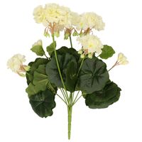Witte kunst geranium plant 30 cm