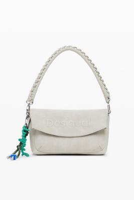 Middelgrote tas met 3D-logo en klep - BROWN - U