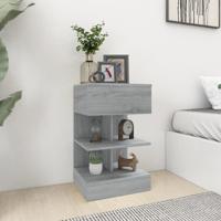 Nachtkastje 40x35x65 cm bewerkt hout grijs sonoma eikenkleurig