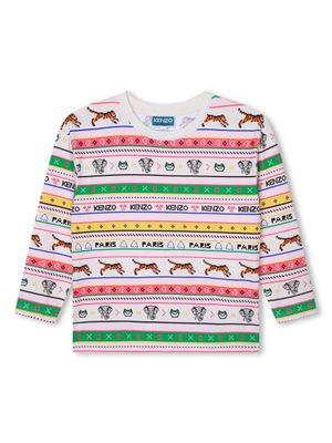 Kenzo Kids t-shirt à imprimé graphique - Tons neutres