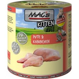 MAC's Kitten Kattenvoer - Kalkoen & Konijn - Blik - 6x800 g